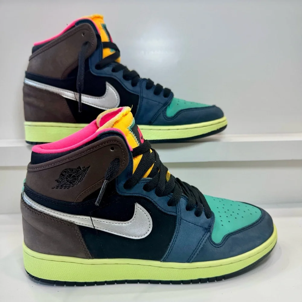 🔥🤯🦄Rare Jordan 1 Tokyo Biohack GS 6.5Y/Women 8 Cyberpunk Dystopian Streetwear - Picture 4 of 16